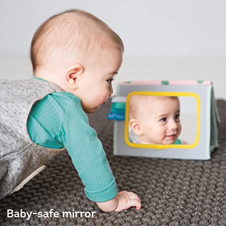 Taf Toys Koala Infant Tummy-time High Contrast Soft Crinkle Activity Book with Huge Baby Safe Mirror