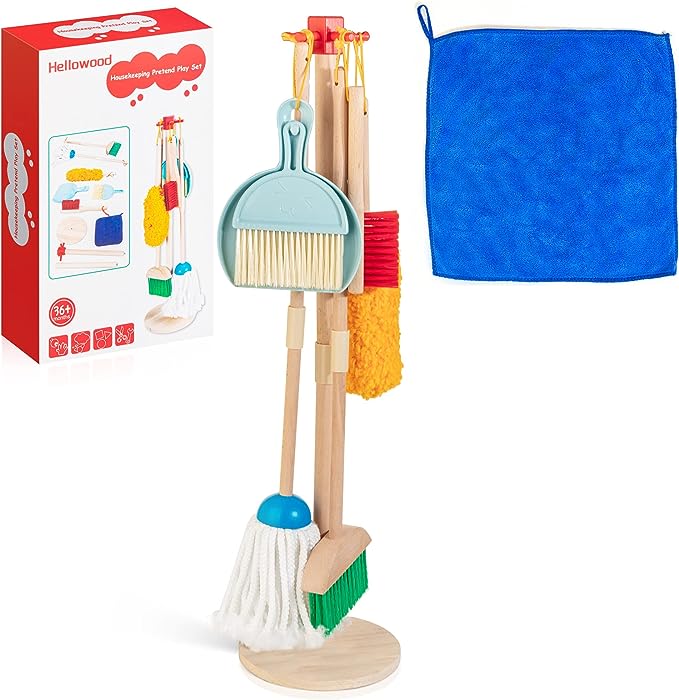 HELLOWOOD Toddler Housekeeping Cleaning Set, 8pcs
