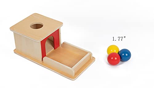 Adena Montessori Full Size Object Permanence Box with Tray Three Balls Montessori Toys