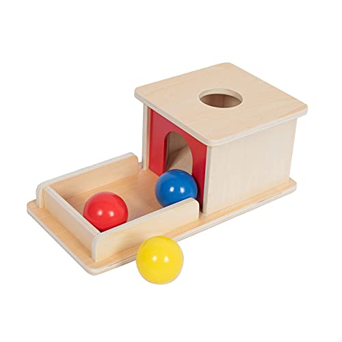 Adena Montessori Full Size Object Permanence Box with Tray Three Balls Montessori Toys