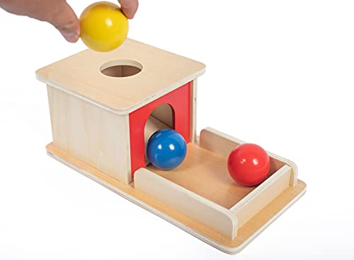 Adena Montessori Full Size Object Permanence Box with Tray Three Balls Montessori Toys