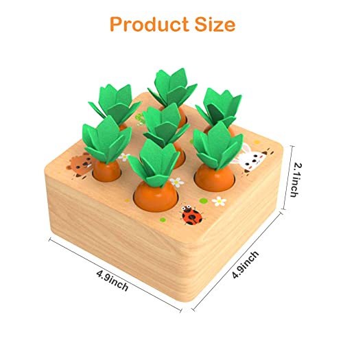 Montessori Carrots Harvest Game - Developmental Shape Sorting & Matching Puzzle for Babies and Toddlers
