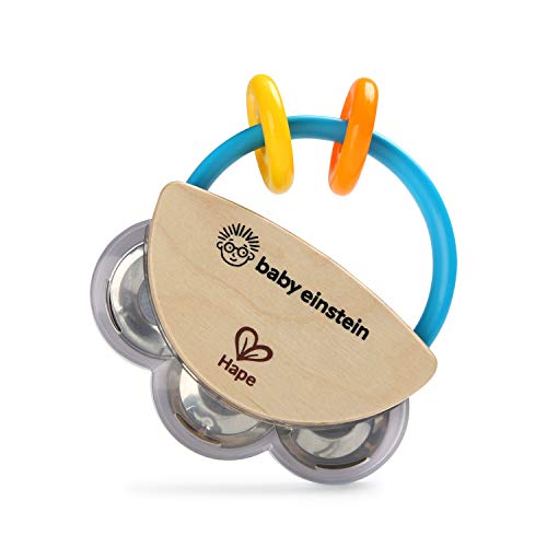 Baby Einstein Tiny Tambourine Wooden Musical Toy, Ages 3 months+