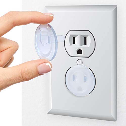 Clear Outlet Covers (36-Pack) Dielectric Plastic Plugs for Electrical Power Outlets - Best Baby Proofing Wall Socket Protector