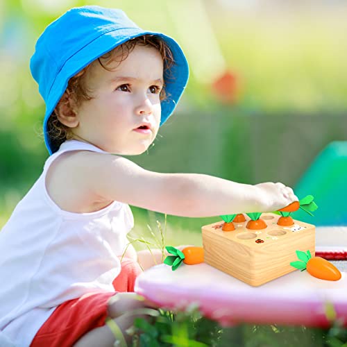 Montessori Carrots Harvest Game - Developmental Shape Sorting & Matching Puzzle for Babies and Toddlers