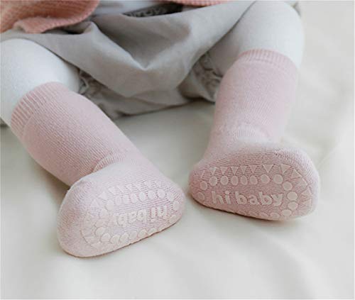 Baby Non Slip Grip Socks Toddler Knee High Anti Skid Crew Slipper Crawling Socks for Girls Boys Newborn