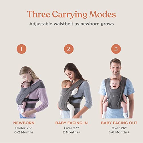 Ergobaby Embrace Cozy Newborn Baby Wrap Carrier (7-25 Pounds), Multiple Materials and Colors