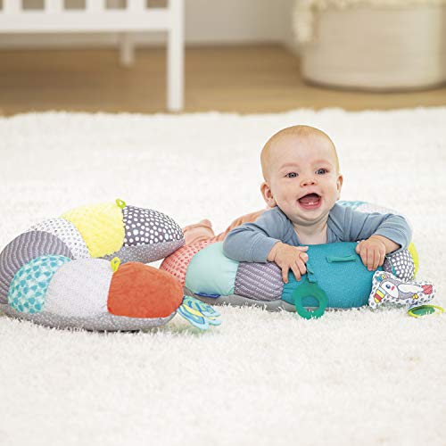 Infantino 2-in-1 Tummy Time & Seated Support - for Newborns and Older Babies, with Detachable Support Pillow and Toys, for Development of Strong Head and Neck Muscles
