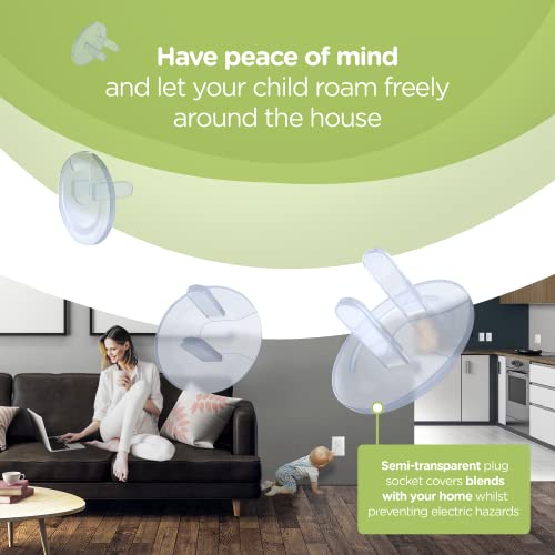 Clear Outlet Covers (36-Pack) Dielectric Plastic Plugs for Electrical Power Outlets - Best Baby Proofing Wall Socket Protector