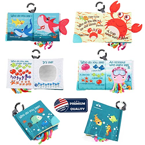 Bebe Educational Fish Baby Soft Book - Stimulate Language and Motor Skills