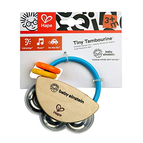 Baby Einstein Tiny Tambourine Wooden Musical Toy, Ages 3 months+