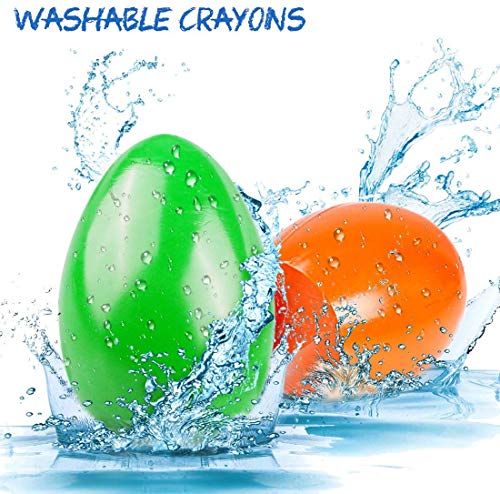 Egg-Shaped Washable Crayons for Toddlers, 9 Colors