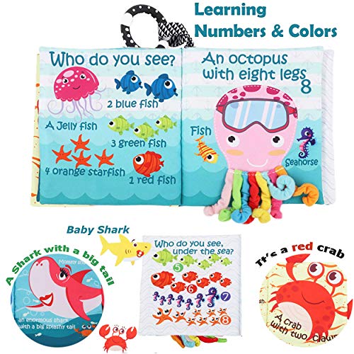 Bebe Educational Fish Baby Soft Book - Stimulate Language and Motor Skills