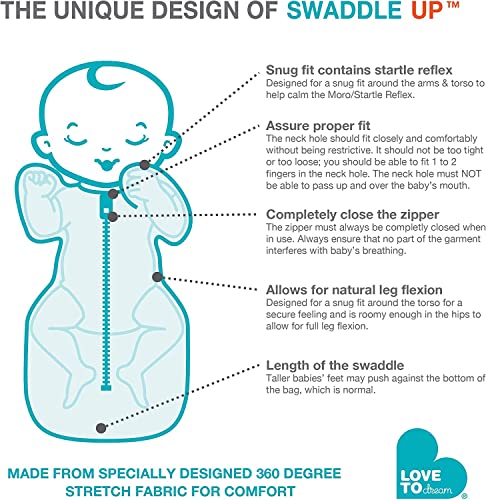 Love To Dream Swaddle UP, Gray, Small, 8-13 lbs