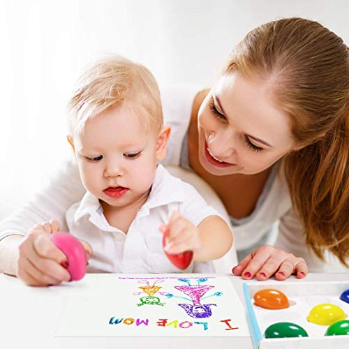 Egg-Shaped Washable Crayons for Toddlers, 9 Colors