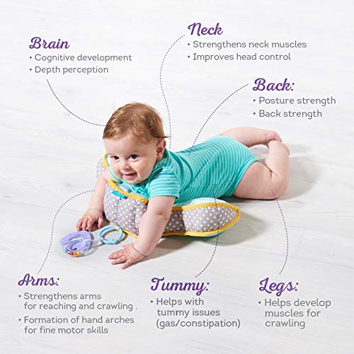 Taf Toys Baby Tummy Time Pillow | Perfect for 0-6 Months Old Babies | Comfortable Tummy Time
