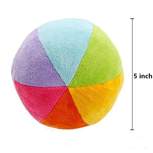 Baby Balls Rainbow Rattle Toy Small Colorful Plush Ball for Newborn Infant Toddler