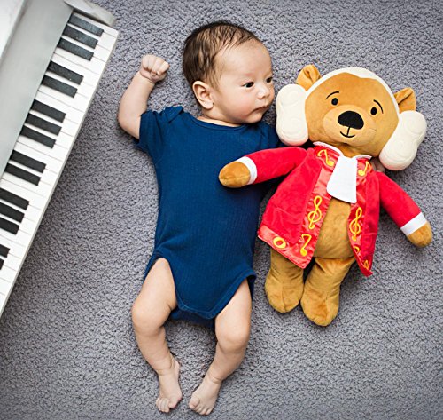 Vosego Amadeus Mozart Virtuoso Bear | 40 mins Classical Music for Babies | 15″ Award Winning Musical Soft Toy | Educational Toy for Infants Kids Adults