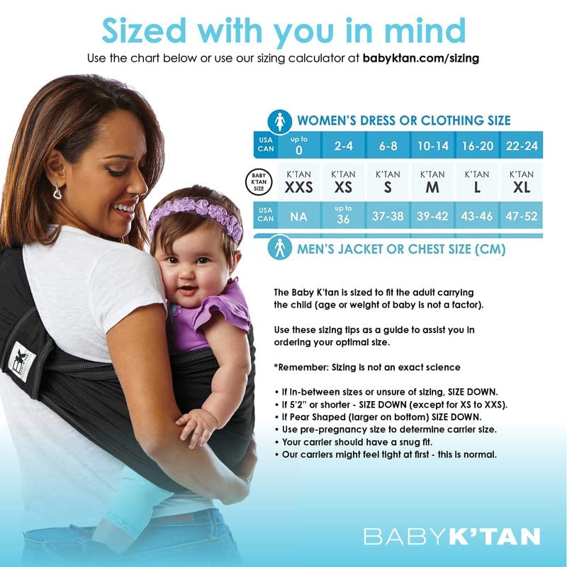 Baby K'tan Original Wrap Baby Carrier - Versatile and Secure Baby Sling