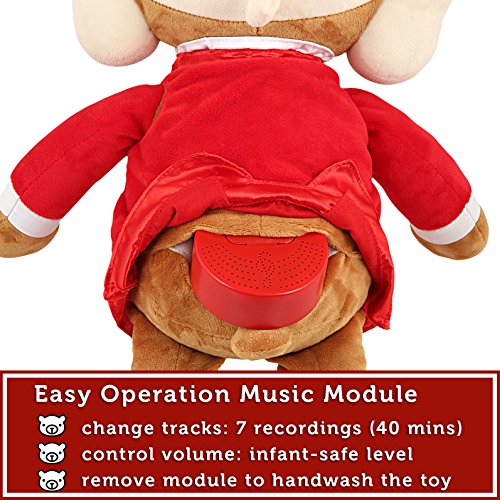 Vosego Amadeus Mozart Virtuoso Bear | 40 mins Classical Music for Babies | 15″ Award Winning Musical Soft Toy | Educational Toy for Infants Kids Adults