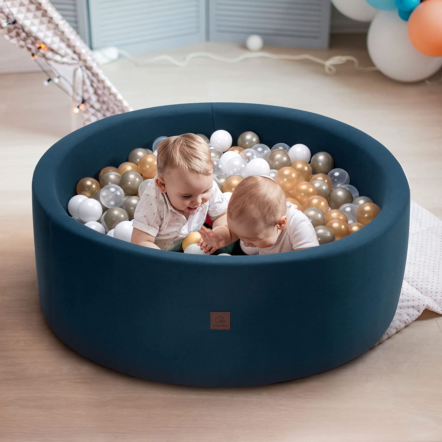 Foam Ball Pit for Baby and Toddler with 200 Balls Included