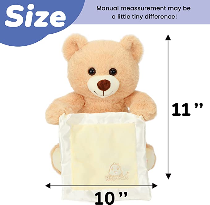 Hopearl Peek A Boo Bear with Security Blanket Plush Teddy Bear