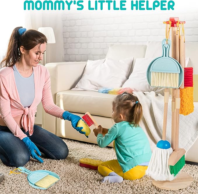 HELLOWOOD Toddler Housekeeping Cleaning Set, 8pcs