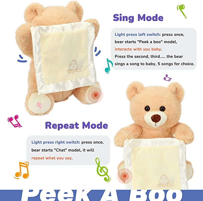 GUND Peekaboo Baby Interactive Talking Playing Bear