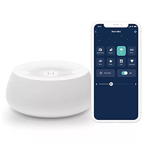 Hatch Rest Mini White Noise Smart Sound Machine for Babies and Kids I Baby Sleep Soother with 8 Soothing Sounds, Control remotely via app, Custom Timer