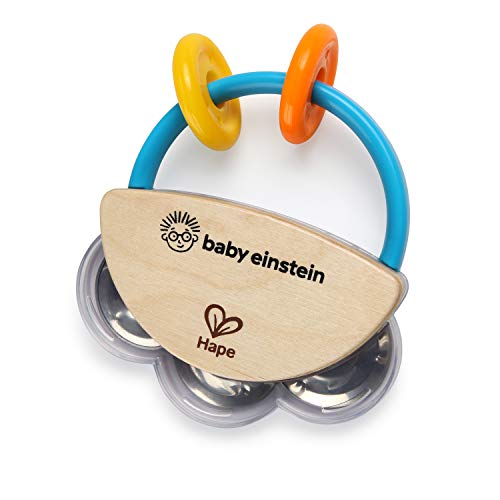 Baby Einstein Tiny Tambourine Wooden Musical Toy, Ages 3 months+