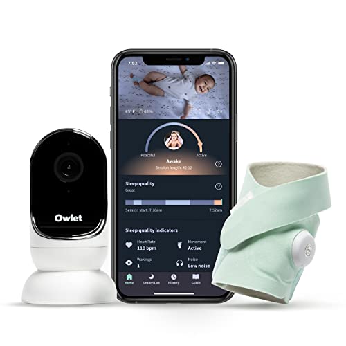 Owlet Dream Duo Smart Baby Monitor - Video Baby Monitor with HD Camera & Dream Sock: Monitor Heart Rate & Oxygen Levels for Better Sleep