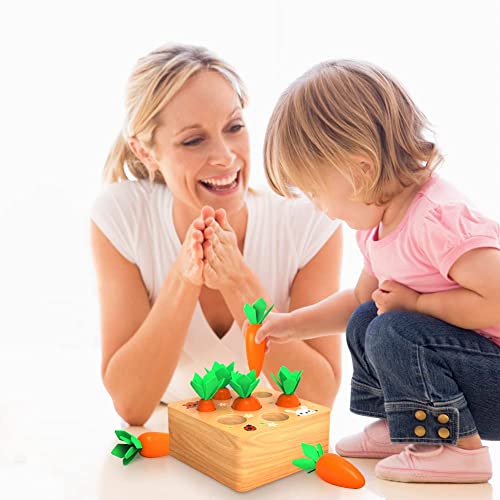 Montessori Carrots Harvest Game - Developmental Shape Sorting & Matching Puzzle for Babies and Toddlers