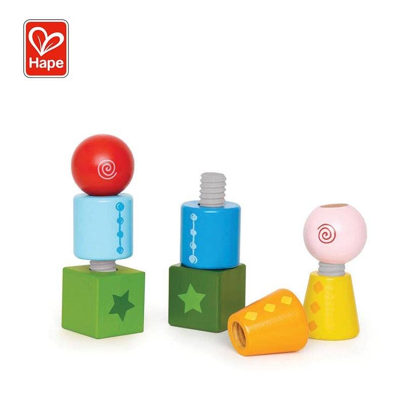 Hape Twist and Turnables Wooden Building Block Learning Set