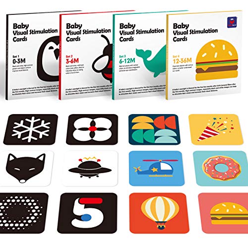 Flash Cards Baby Visual Stimulation Cards, 0-36 Months and 1-4 Years
