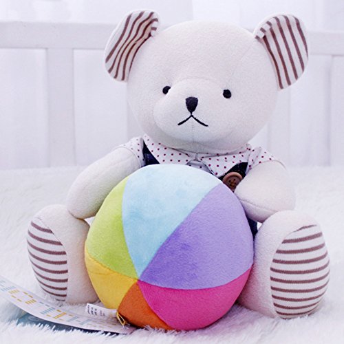 Baby Balls Rainbow Rattle Toy Small Colorful Plush Ball for Newborn Infant Toddler