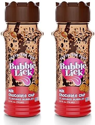 BubbleLick Chocolate (2.5 Fl Oz, Pack of 2), Edible Bubbles for Kids and Dogs