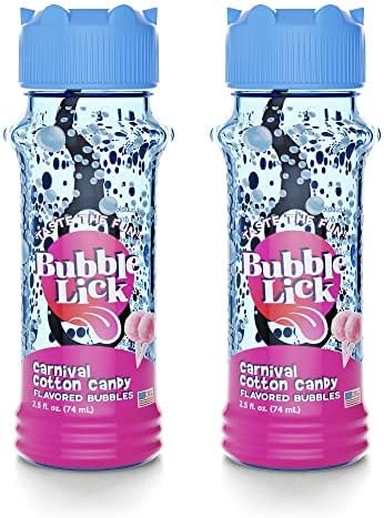 BubbleLick Cotton Candy (2.5 Fl Oz, Pack of 2), Edible Bubbles for Kids and Dogs