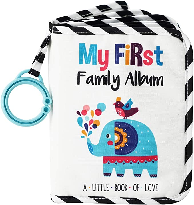 Urban Kiddy Baby's My First Family Album | Soft Photo Cloth Book Gift Set for Newborn Toddler & Kids (Elephant)
