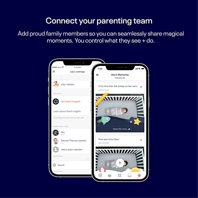 Nanit Pro Smart Baby Monitor & Wall Mount - Sleep Coach, Breathing Tracker, HD Video Camera, 2-Way Audio & Alerts